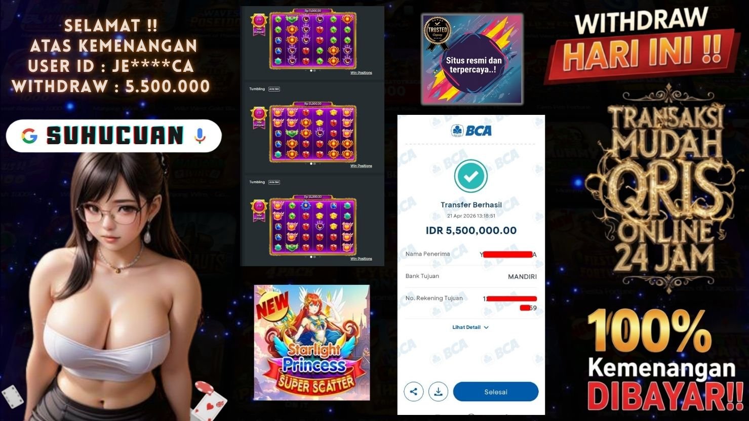 SUHUCUAN JACKPOT SLOT STARLIGHT PRINCESS SUPER SCATTER